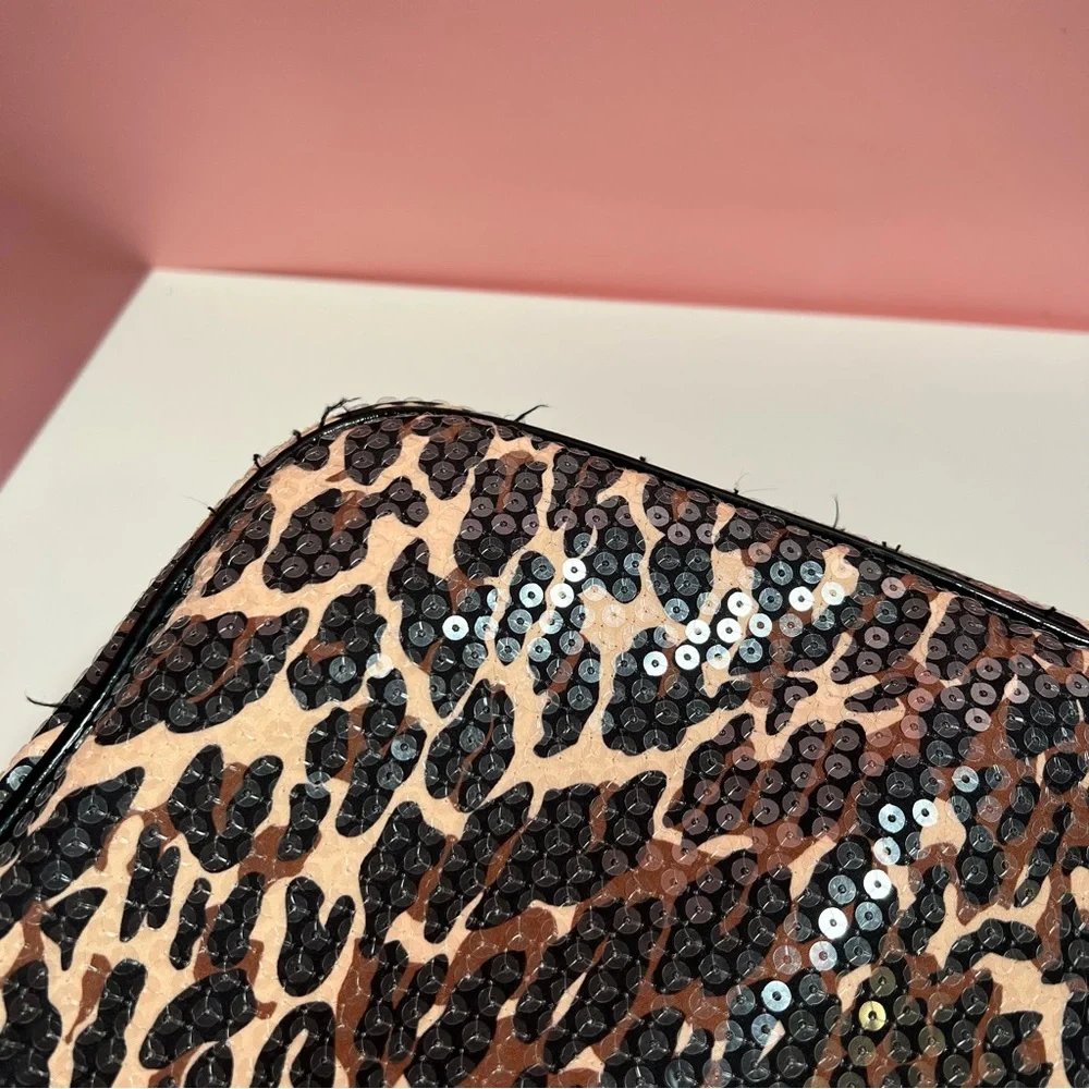 Y2K 2000s mcbling leopard sequins Betsey Johnson laptop case bag